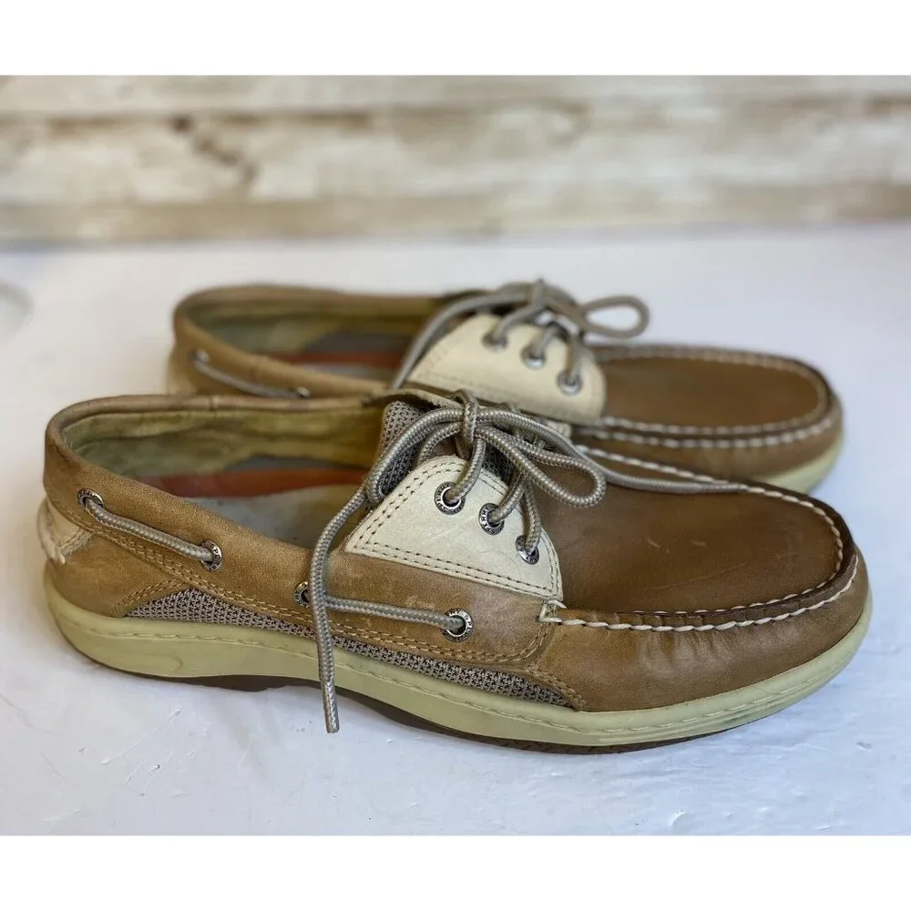 Sperry Mens Top-Sider Billfish 3-Eye Size 8.5 Wide Boat Shoes Camel 0799023